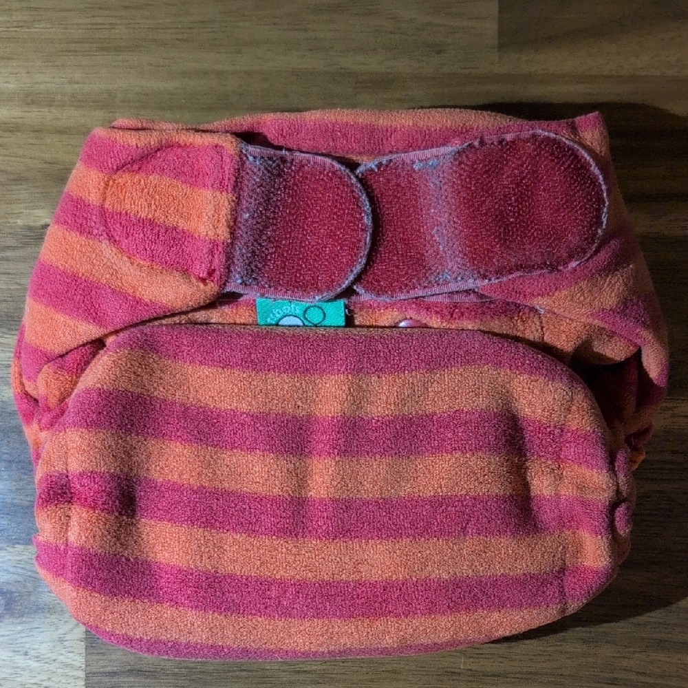 Totsbots Bamboozled Velcro Red and Orange Cloth Diaper Cover with Soft Fabric
